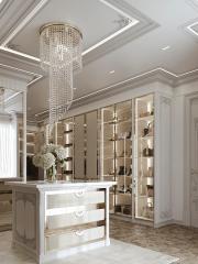 Italian Custom Luxury Design L Shaped Bedroom Closets Cabinets Wardrobe With Glass Door