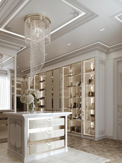 Italian Custom Luxury Design L Shaped Bedroom Closets Cabinets Wardrobe With Glass Door