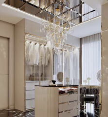 Furniture Glass Wardrobe Cabinet Bedroom Italian Closet Luxury Modern Door Glass Wardrobe