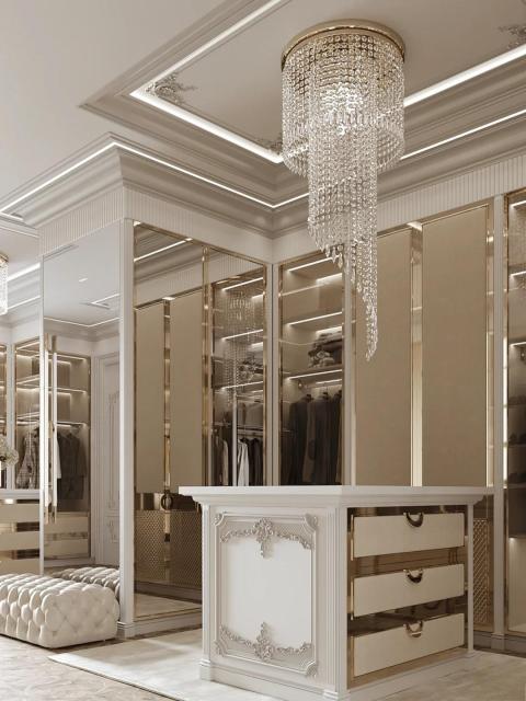 Italian Custom Luxury Design L Shaped Bedroom Closets Cabinets Wardrobe With Glass Door