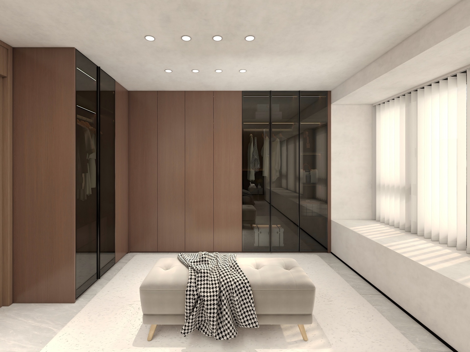 Modern Plywood Wardrobe Cabinets Wooden Clothes Almirah with Classical Bedroom Style Includes Drawers Home Hotel Use