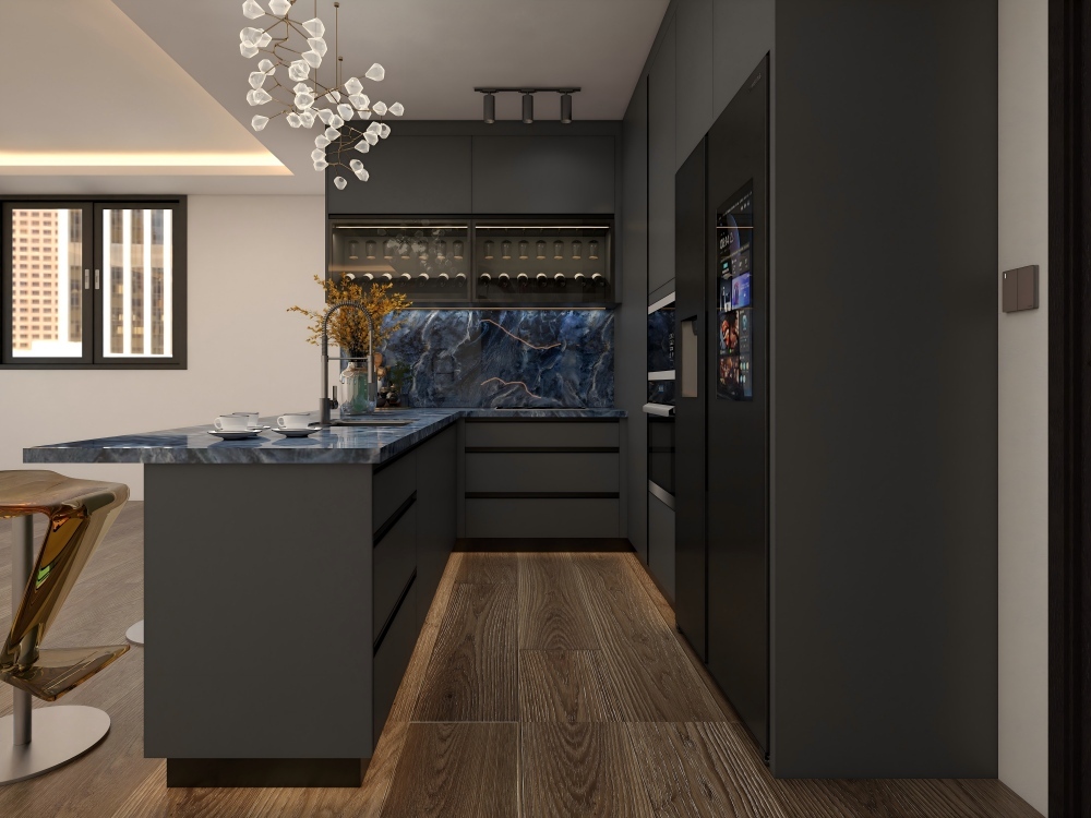 High Quality Custom Kitchen Cabinet Full Set Furniture Modern Style Minimalism Kitchen Cabinet Factory Price for Villa