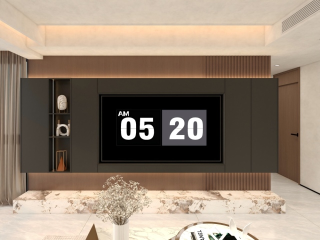High-end TV Background Wall Modern Style TV Cabinet Custom Size Living Room Furniture Home With High-end Rock Slabs