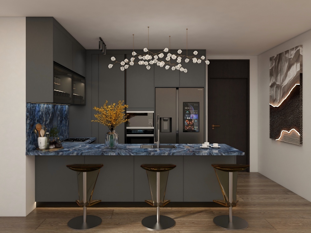 High Quality Custom Kitchen Cabinet Full Set Furniture Modern Style Minimalism Kitchen Cabinet Factory Price for Villa