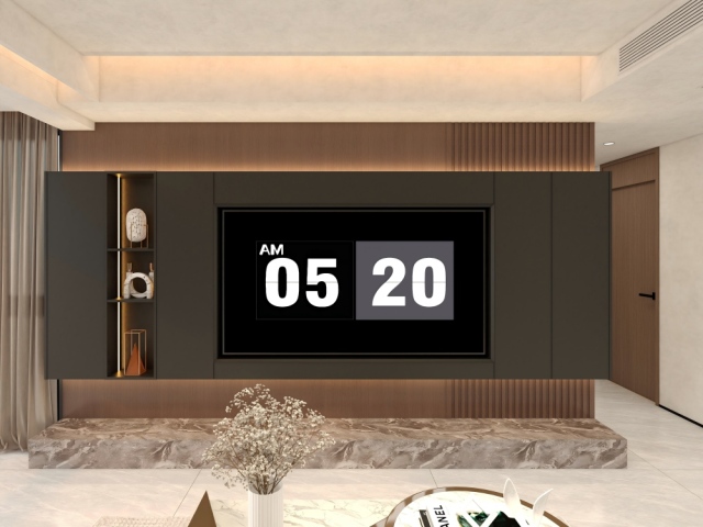 High-end TV Background Wall Modern Style TV Cabinet Custom Size Living Room Furniture Home With High-end Rock Slabs