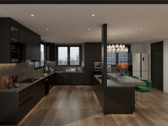 Custom Modern Italy Design Eco-Friendly Kitchen Cabinets Plywood Kitchen Island Includes Hinge for Villa Use