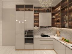 Custom Kitchen Cabinet Home Modular Wood Modern White Kitchen Cupboard Design Tall Pantry Cabinets Made In China