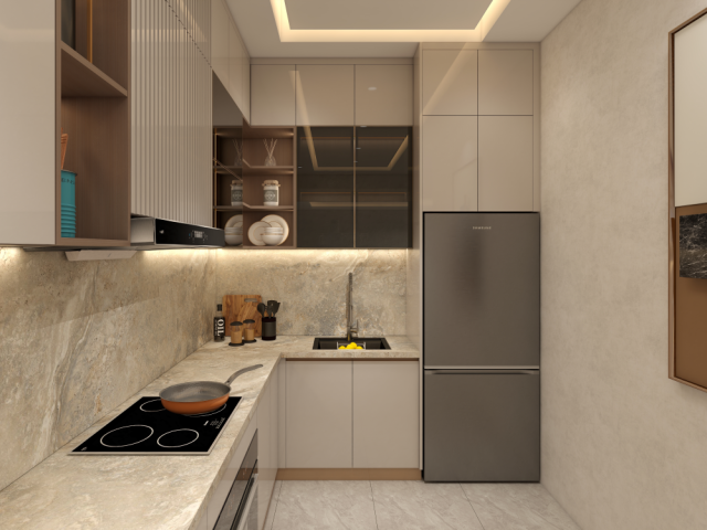 China Made Custom Modern Design Home Kitchen Furniture Kitchen Cabinets Complete Set Ready to Assemble