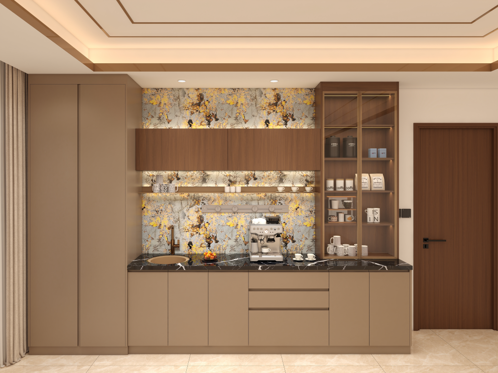 China Made Custom Modern Design Home Kitchen Furniture Deep Color Plywood Kitchen Cabinets Complete Set Ready to Assemble