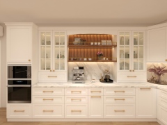 American Country Style High-end Affordable Custom Furniture Full White Shaker Design Big Kitchen Cabinet Set from China
