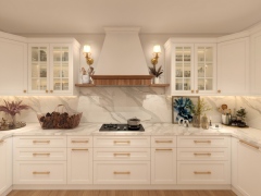 American Country Style High-end Affordable Custom Furniture Full White Shaker Design Big Kitchen Cabinet Set from China