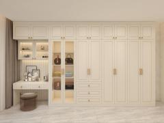 Modular Walk-in Wardrobe With Dressing table, Customizable Shelving and Hanging Units Large Storage Cabinet for Bedroom