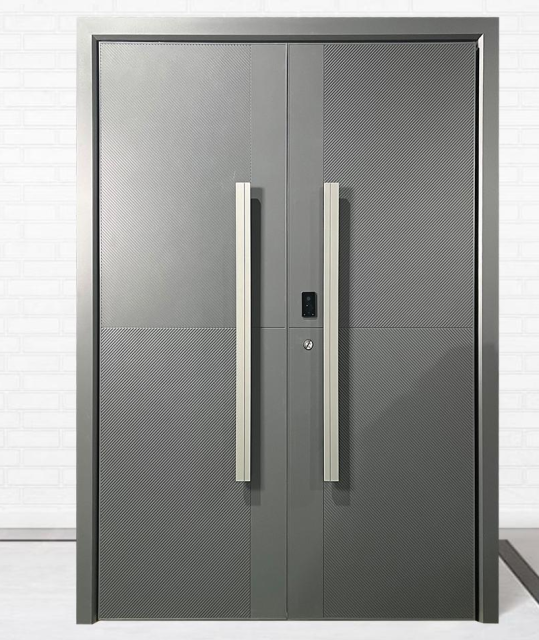 Aluminum Front Door with Smart Lock--Keyless Entry, Anti-Rust Exterior Door for Home