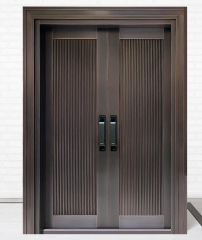 Modern Aluminum Entry Door with Smart Lock--Custom Size, Weatherproof Front Door for Villa