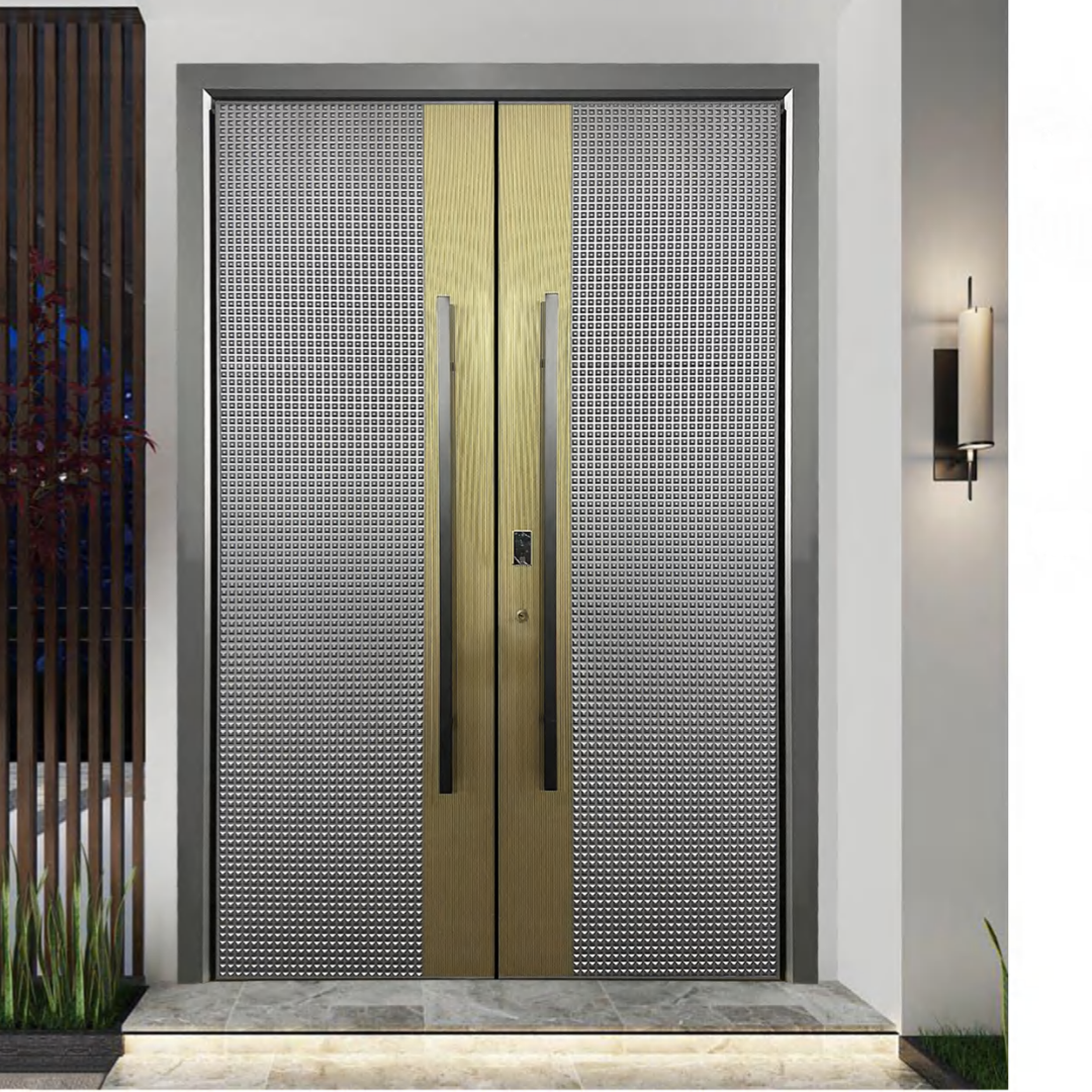 Luxury Modern Cast Aluminum Entry Door-Weather Proof Security Entrance Door for Home