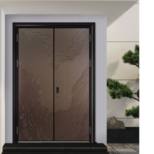 Professional Modern Finished Steel Fire Resistant Main Entrance Home Security Entry Front Doors for Garden Houses