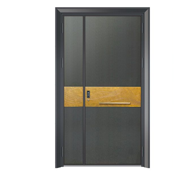 Hot Sale Custom Luxury Design Front Entry Stainless Steel Security Door Modern Aluminum Home for Villas