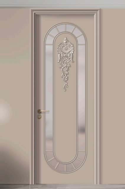 French Style Custom Paint-Free MDF Solid Wood Sound Insulation Interior Door for Home Bedroom and Bathroom Entrance