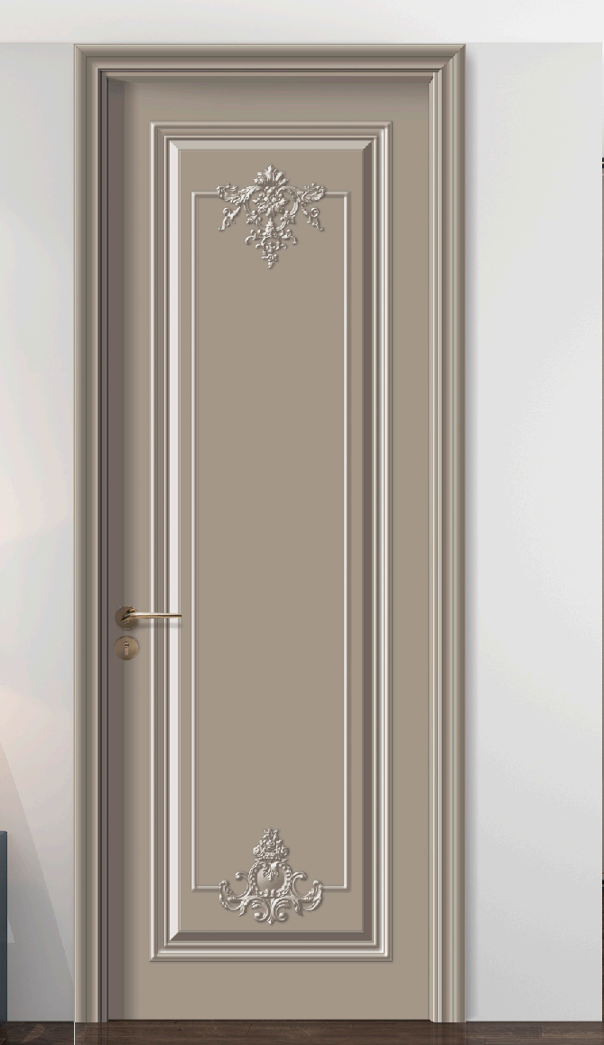 Decorative Wooden Interior Door Luxury Residential Room Entry Door Carved Solid Wood Style Bedroom Door