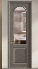 Residential Oak Modern Solid Wood Horizontal Multi-Panel Waterproof Interior Glass Door for Bedroom Office Room