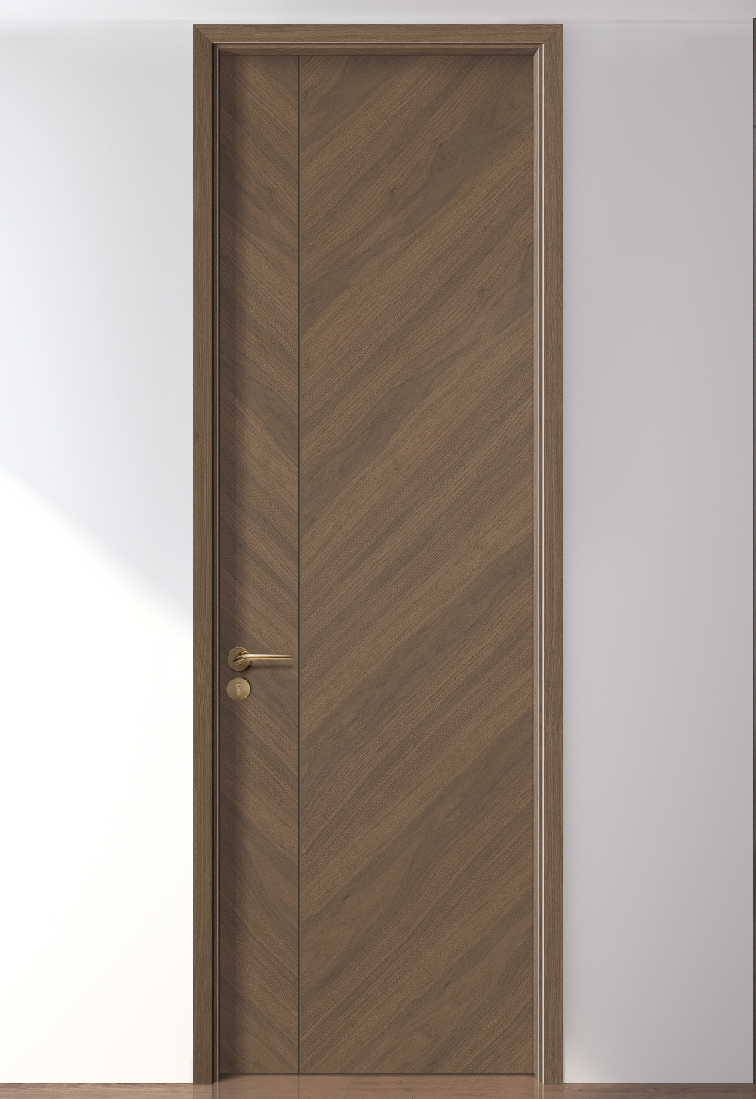 Modern Style Wooden Door with Minimalist Design Smooth Baking Finish for Hotel Bedroom Interior Decor with Frame