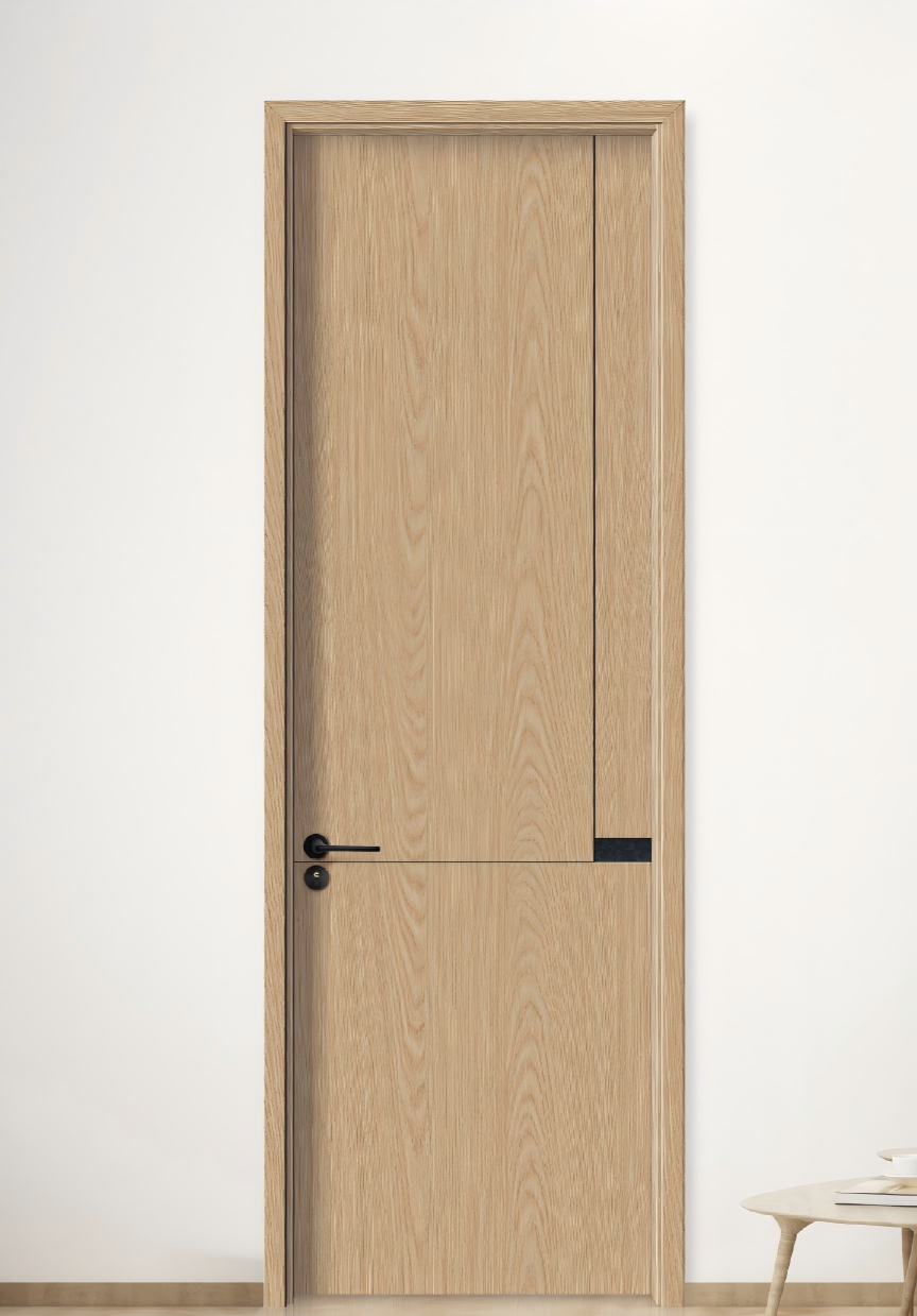 Modern Luxury Swing Solid Wood Interior Door Windproof Finished Wooden Door for Hotel Apartment and Residential Projects