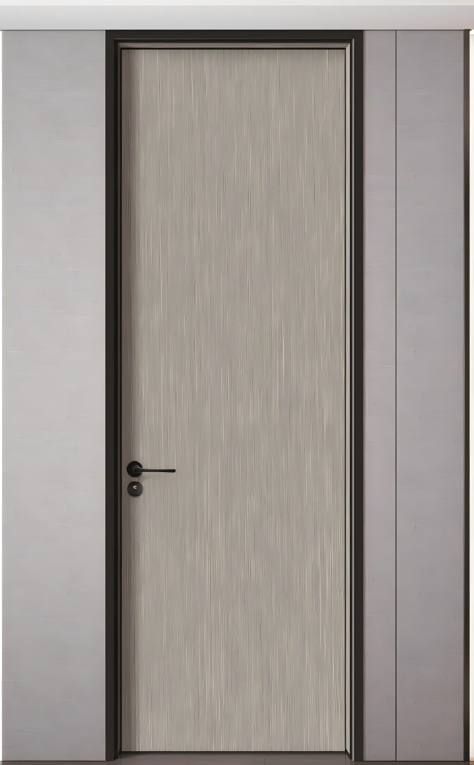 Modern Simple Design Durable Waterproof Aluminum Wooden Door with Windproof Feature for Interior House Bedroom