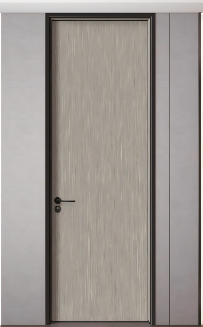 Modern Simple Design Durable Waterproof Aluminum Wooden Door with Windproof Feature for Interior House Bedroom
