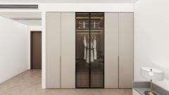 Factory Direct-sale Customizable Melamine Wardrobe for Clothes with Glass-door Drawers and Wardrobe