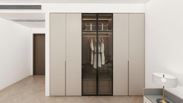 Factory Direct-sale Customizable Melamine Wardrobe for Clothes with Glass-door Drawers and Wardrobe