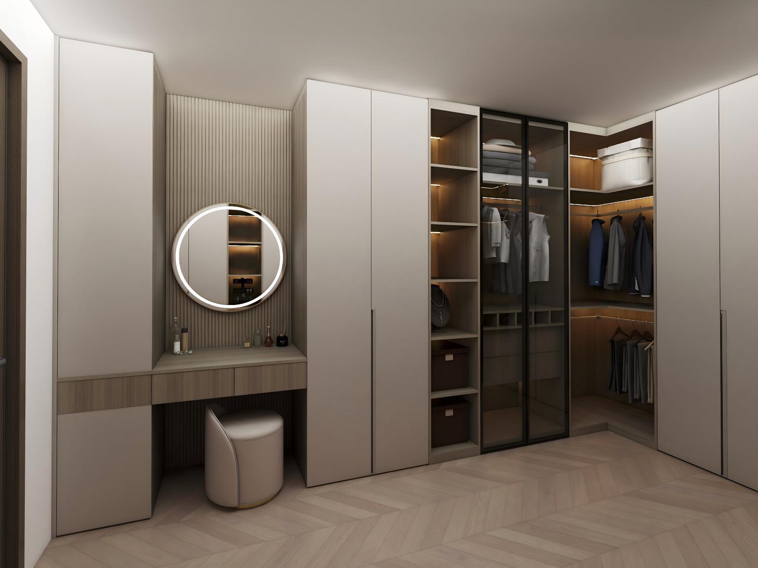 One Stop Wardrobe Set Custom Built Premium Walk in Closet Luxury Bedroom Wardrobe Storage Dressing Table