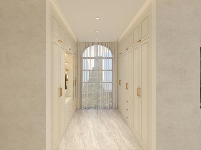 Custom Solid Oak Wood Wardrobe with Mixed Oil Finish European Style Light-Colored Full Home Customization Walk-in Closet