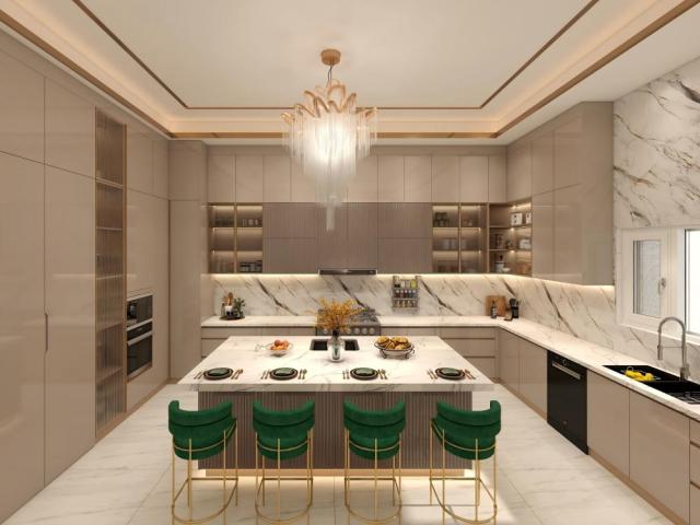 Modern Luxury Ready to Assemble Interior Furniture Flat Pack Cabinet Design Cupboard Kitchen Cabinets