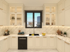 Free Design Custom Luxury Classic Painted Gray Modern Dark Grey Wood Melamine Board Kitchen Cabinet Island Set Sink