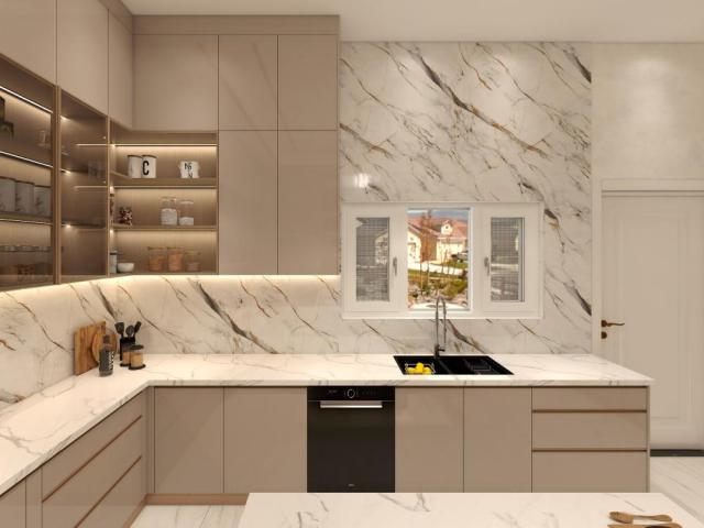 Modern Luxury Ready to Assemble Interior Furniture Flat Pack Cabinet Design Cupboard Kitchen Cabinets