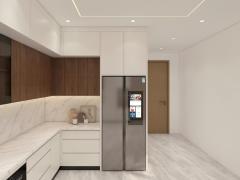 Luxury Modern Wooden Kitchen Cabinet Custom Modular Cabinetry Integrated LED Lighting Eco-Friendly Granite/Marble Sink