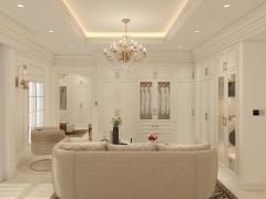 Custom Classic European Luxury White Open Wardrobe Cloakroom