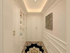 Classic Carved Solid Wood Custom Walk in Closet Luxury Villa Dressing Room Wardrobe Multi-functional Cabinets