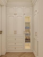Classic Vintage Wooden Bedroom Wardrobe Custom Closet Cabinet with Elegant Design for Home Villa