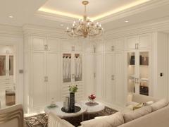 Custom Classic European Luxury White Open Wardrobe Cloakroom