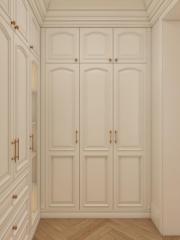 Classic Vintage Wooden Bedroom Wardrobe Custom Closet Cabinet with Elegant Design for Home Villa