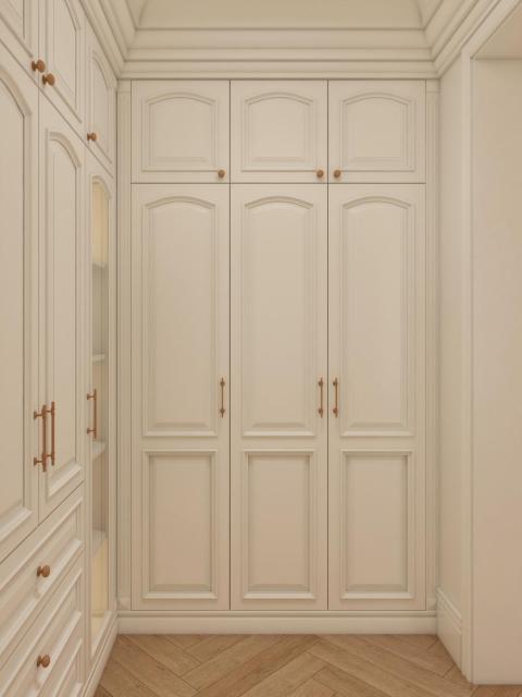 Classic Vintage Wooden Bedroom Wardrobe Custom Closet Cabinet with Elegant Design for Home Villa