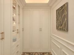 Classic Carved Solid Wood Custom Walk in Closet Luxury Villa Dressing Room Wardrobe Multi-functional Cabinets