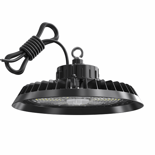 Detailed image of the sensor on the Crossover UFO Highbay Light, highlighting its capability to adjust based on ambient light