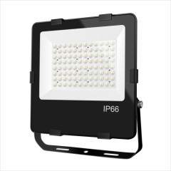Installation image of the IP66 LED Flood Light mounted on a building, demonstrating its use in exterior lighting applications.