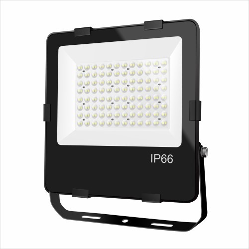 Installation image of the IP66 LED Flood Light mounted on a building, demonstrating its use in exterior lighting applications.
