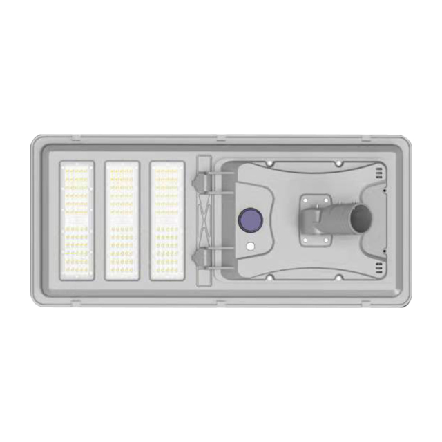 Integrated solar-powered street light with long-lasting battery and LED panel