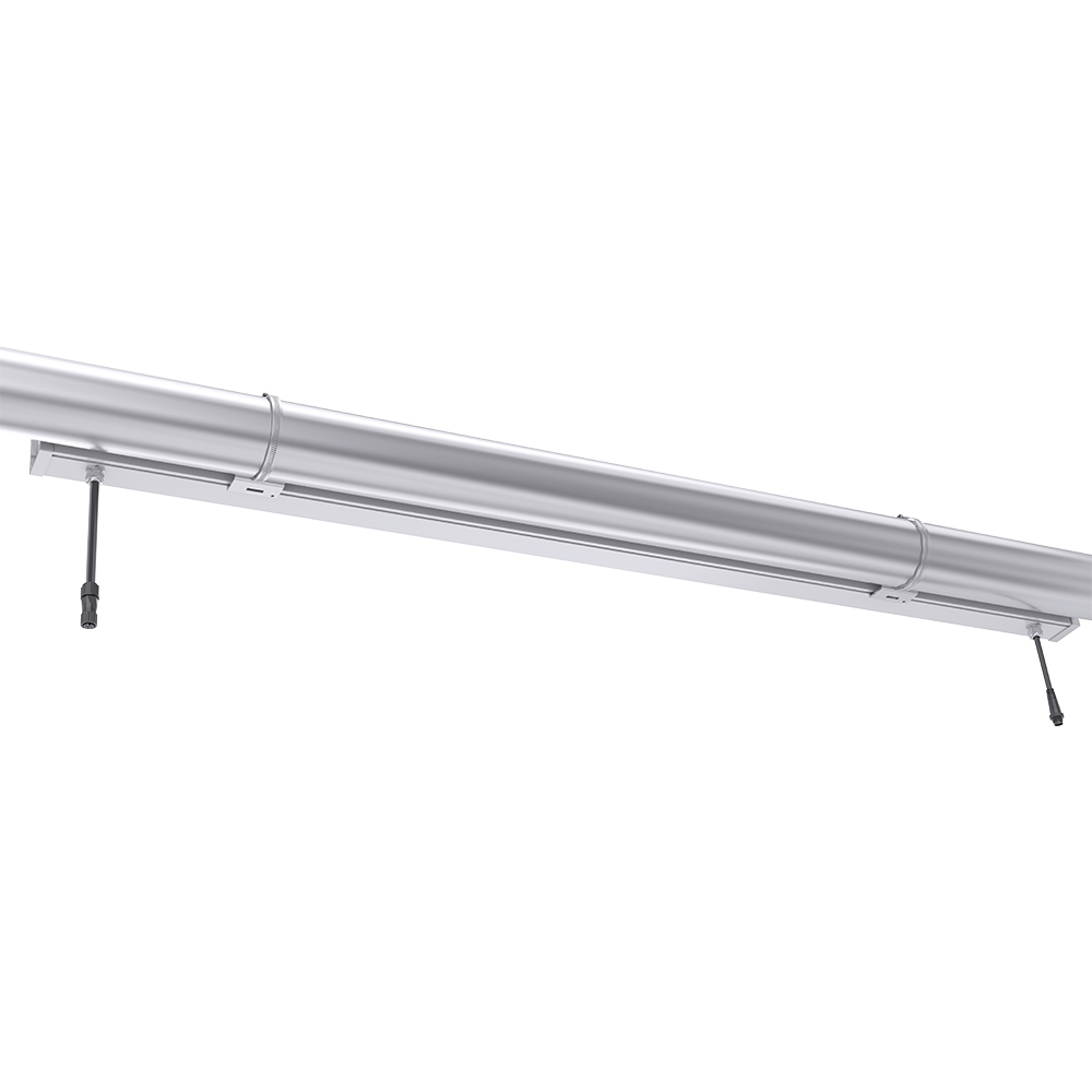Side profile of the Linear G3 outdoor lighting fixture, highlighting its sleek design and modern aesthetics suitable for sports venues.