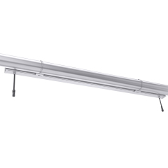 Side profile of the Linear G3 outdoor lighting fixture, highlighting its sleek design and modern aesthetics suitable for sports venues.