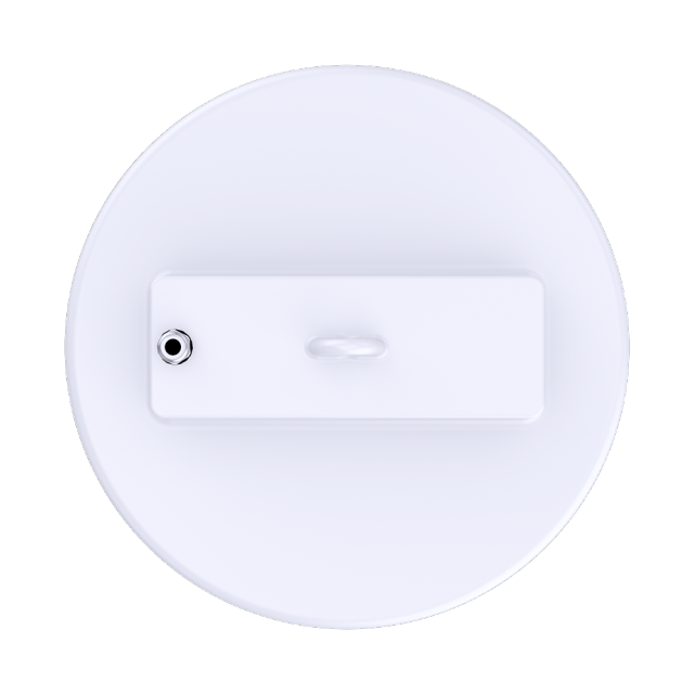 Efficient Astronaut Series White UFO LED High Bay light fixture installed in a factory ceiling, providing uniform illumination